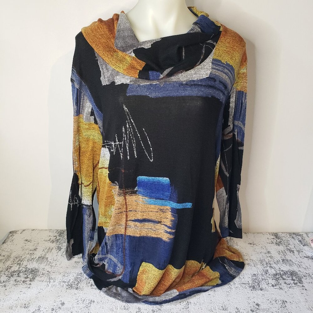 Zooni Collection Made in Canada Multicolour Drape Autumn/Winter Dress